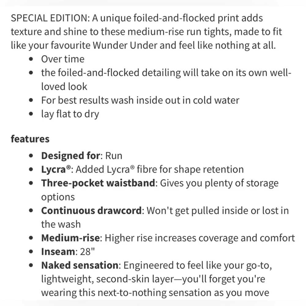 Lululemon Speed Wunder Tight 28